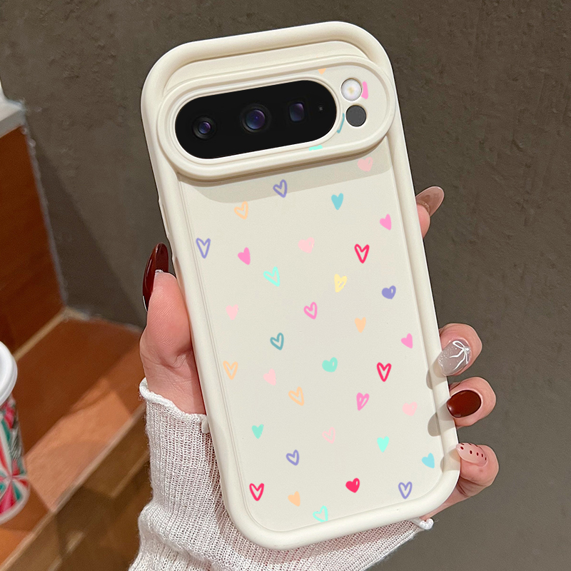 Google Pixel 9 - Мягкий чехол Colorful Little Hearts для